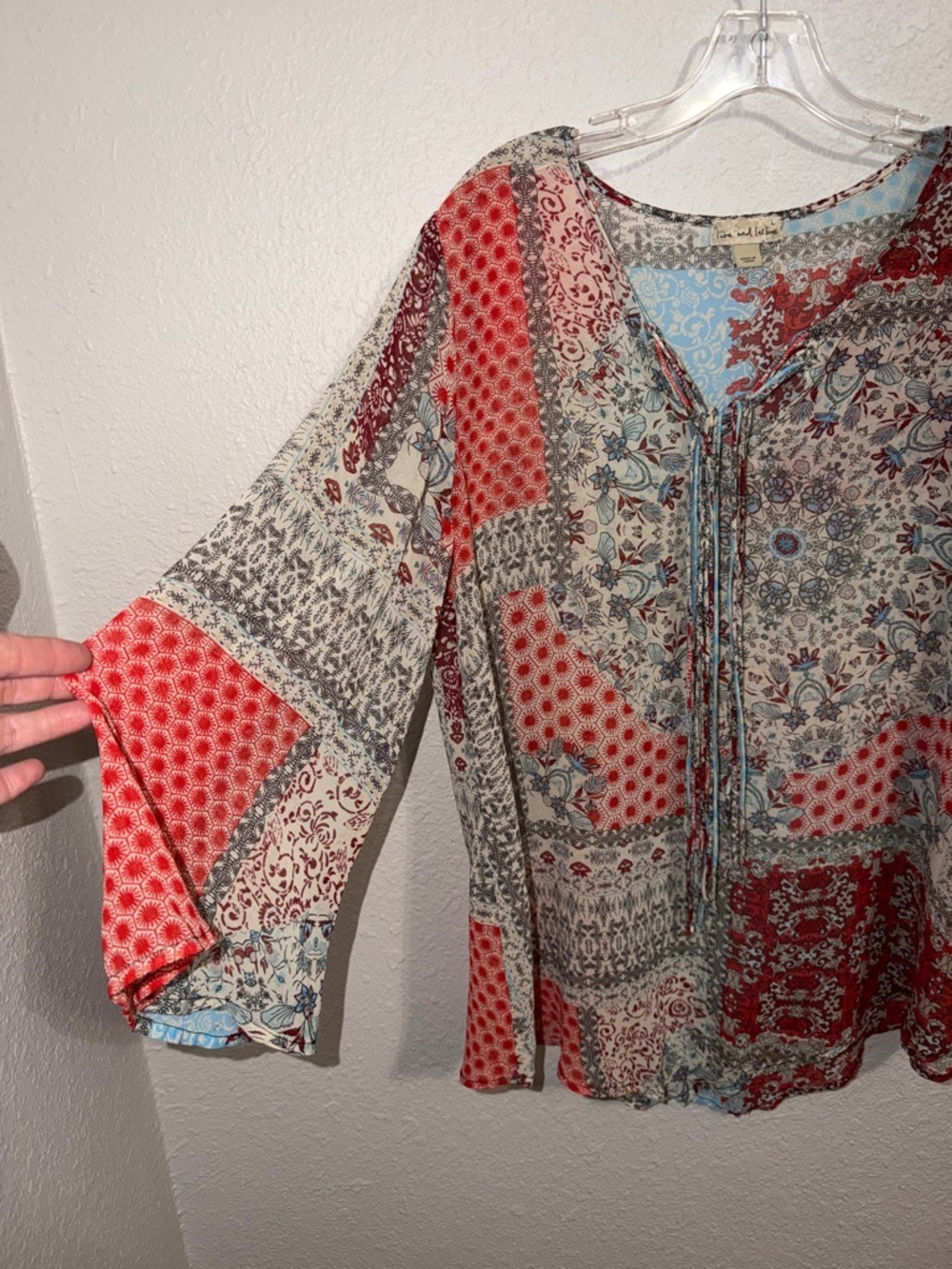 Boho Patchwork Top Large Lightweight - Picture 2 of 4